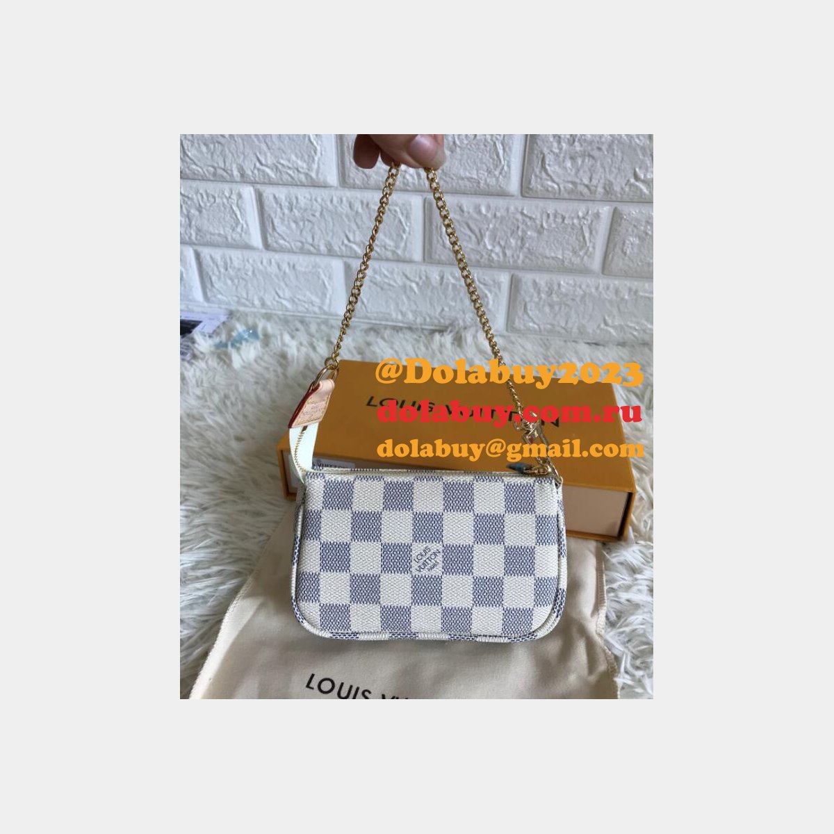Louis Vuitton Monogram MINI POCHETTE N58010 Doamier Azur Canvas