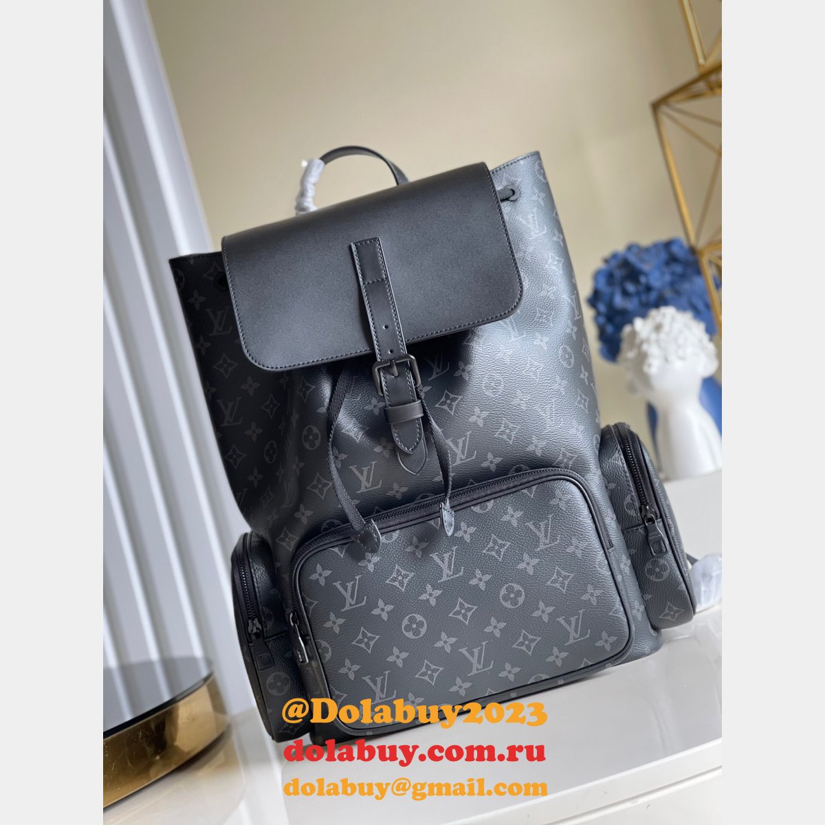 Backpack Designer Louis Vuitton M45538 Trio Monogram Eclipse Bags