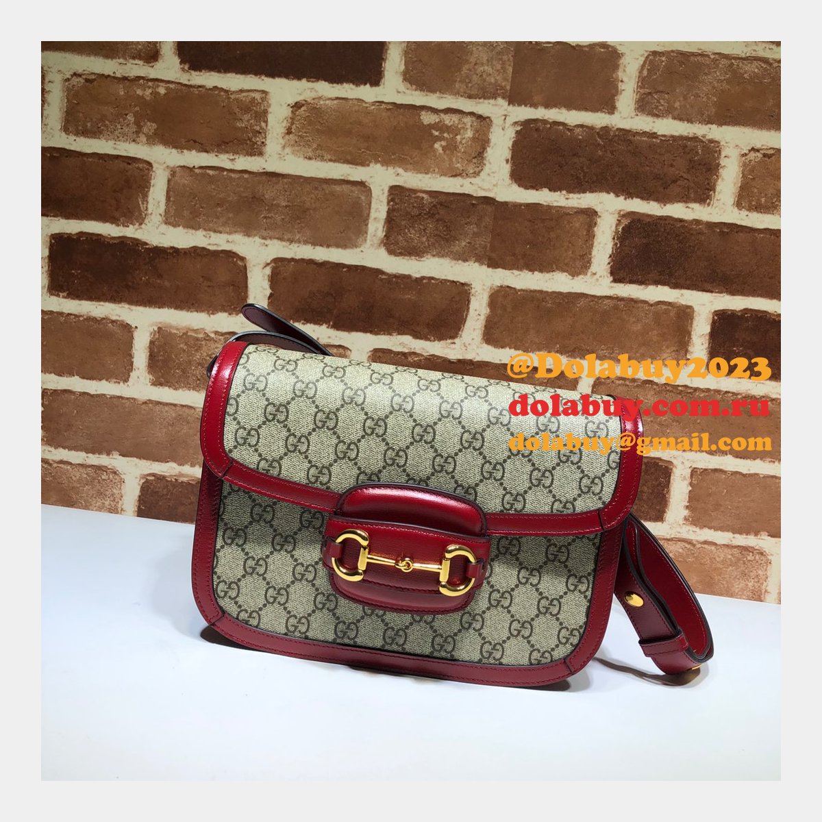 G*u*i replica gg horsebit 1955 small shoulder 602204 red bag