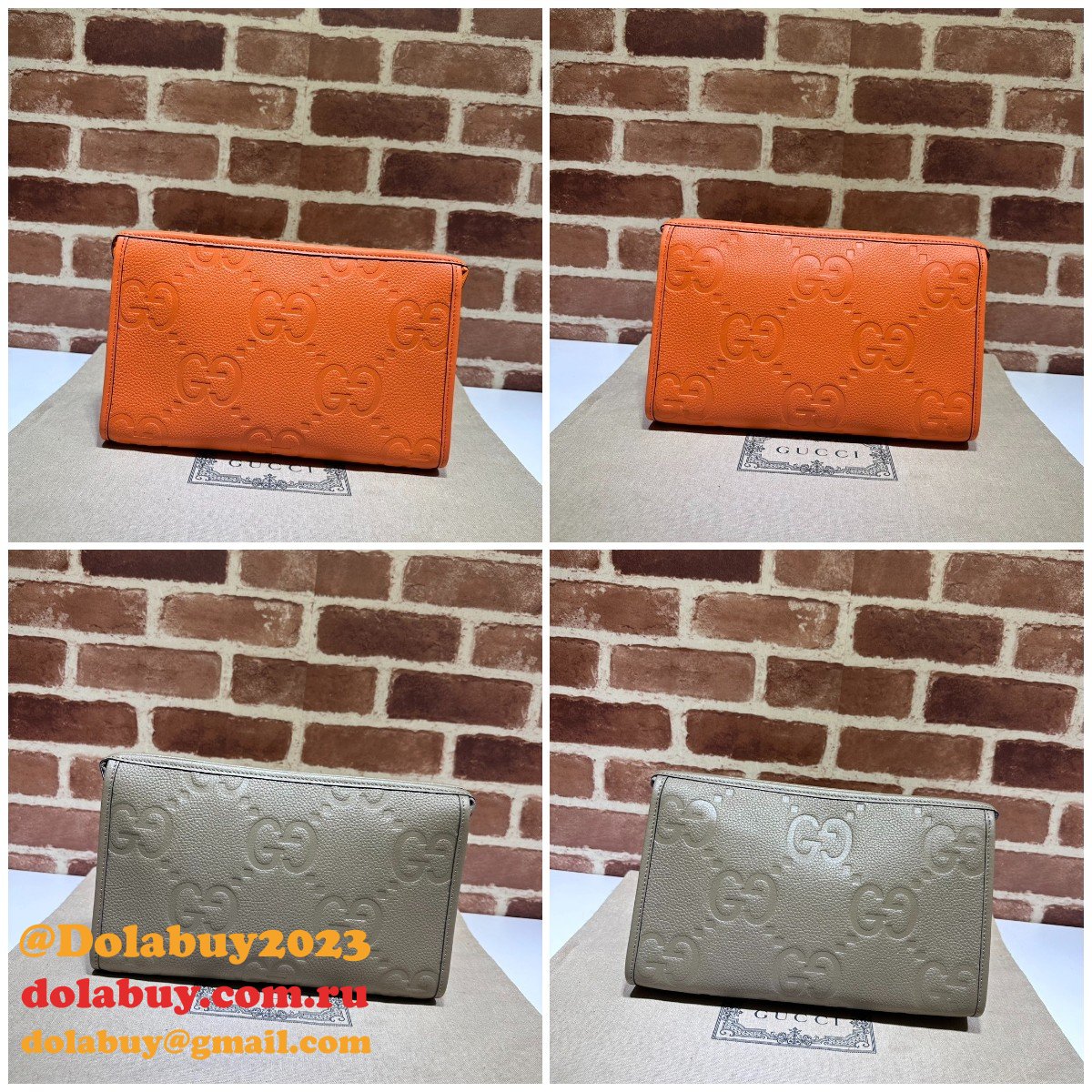 Sale 1:1 Gucci Jumbo GG Pouch 739490 Replica Handbag