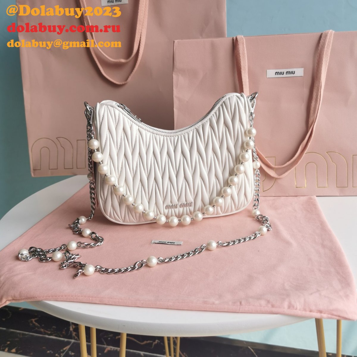 Best 2024 Replica Miu Miu Matelasse 5BH211 Quality Fake Bag