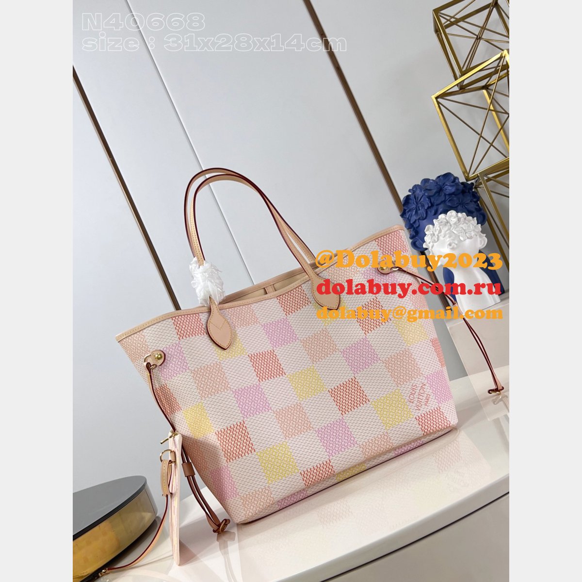 Perfect LOUIS VUITTON Damier Giant neverfull MM HANDBAG