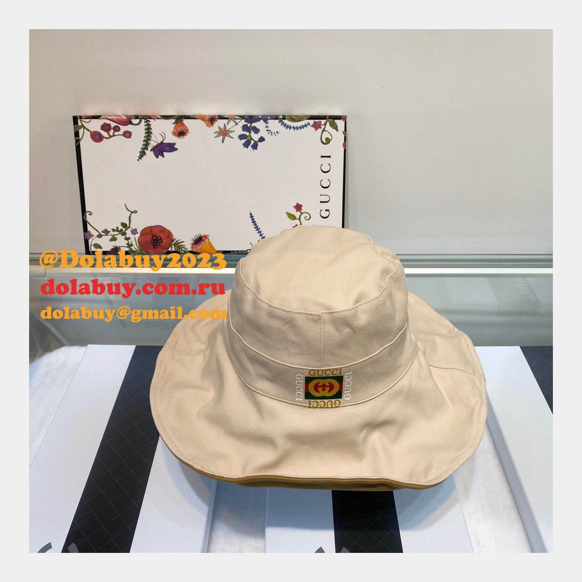 fake G*u*i wearable on both sides hats