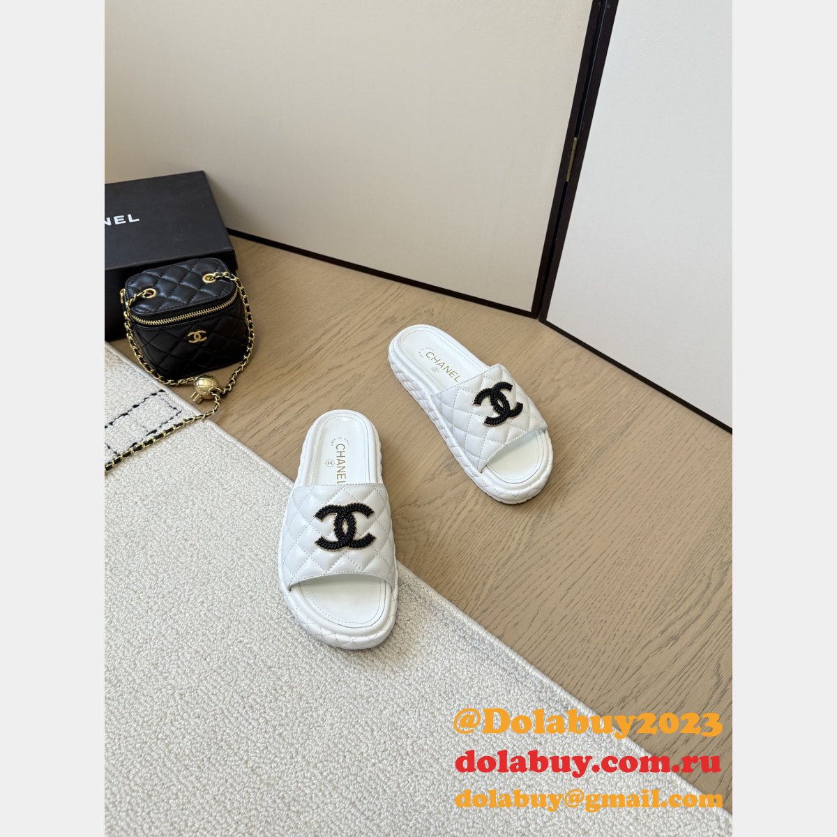 Fashion CC Mules Calfskin Women Shoes