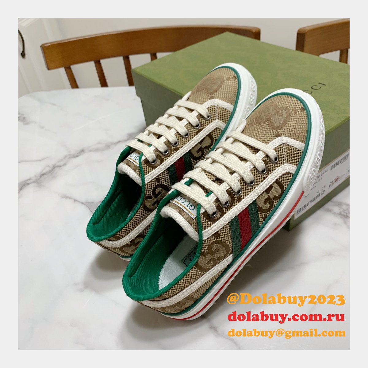 G*u*i high quality replica gu7 1977 canvas perfect shoes