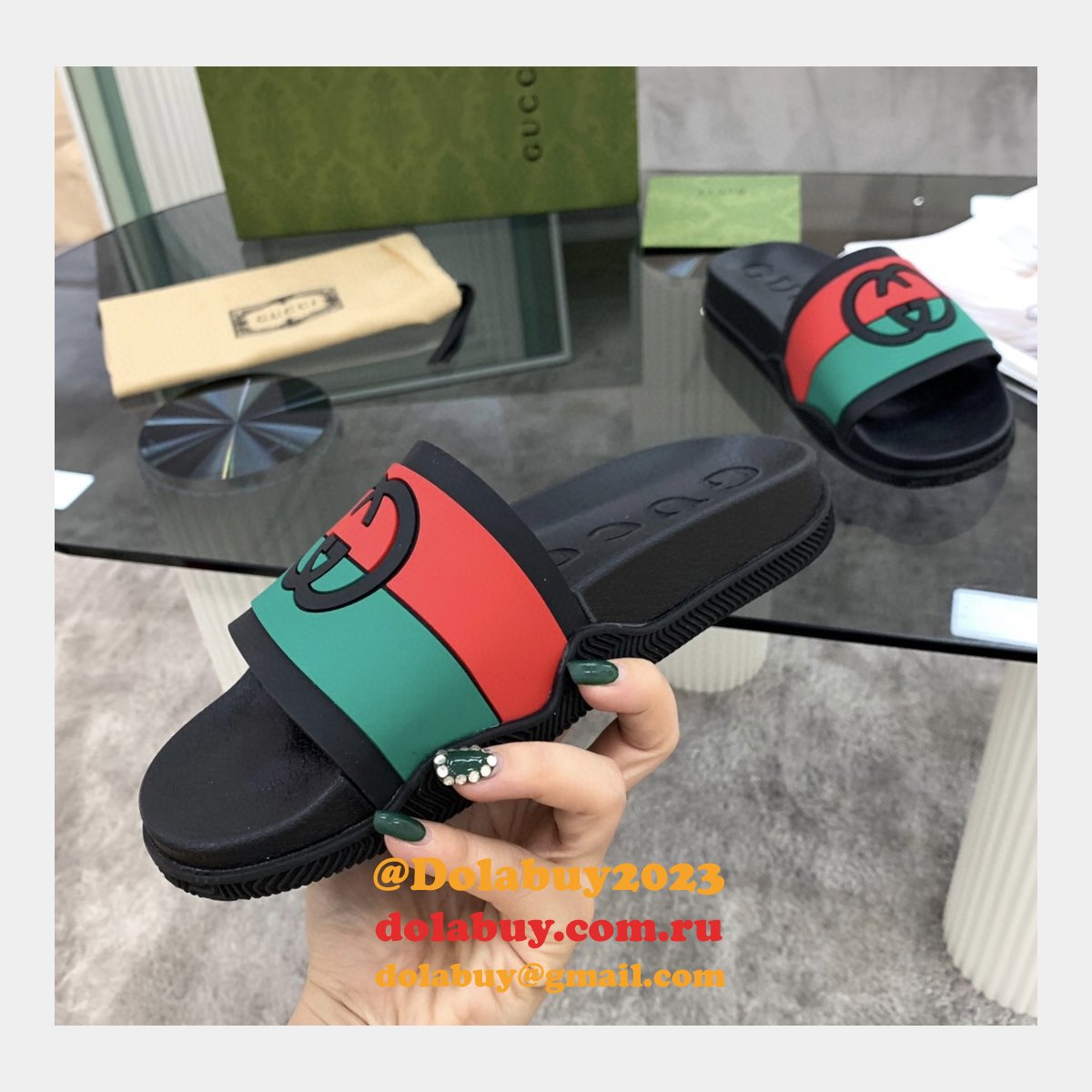 perfect G*u*i quality replica sandals gu7 shoes