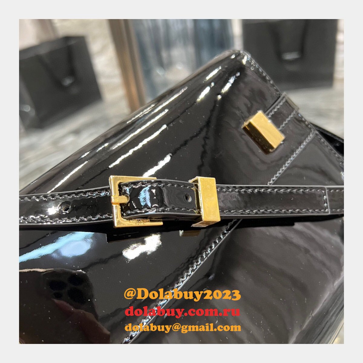 Designer YSL Replica 675626 Manhattan Shoulder Shiny Crocodile Bag