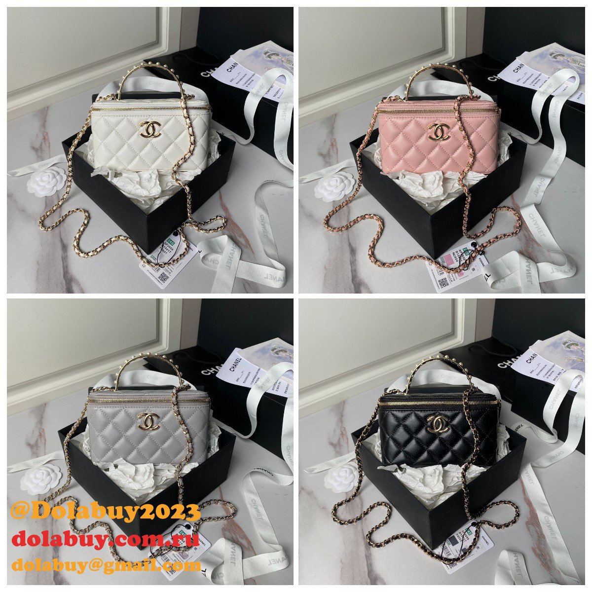 Best AP3956 Vanity Shoulder 1:1 Mirror Luxury Fake Bags