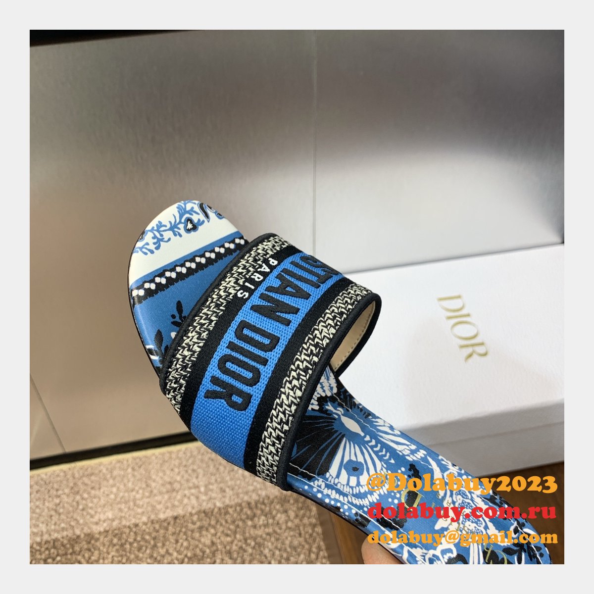 High Quality Dior Dway Heeled Slides Replica Shoes