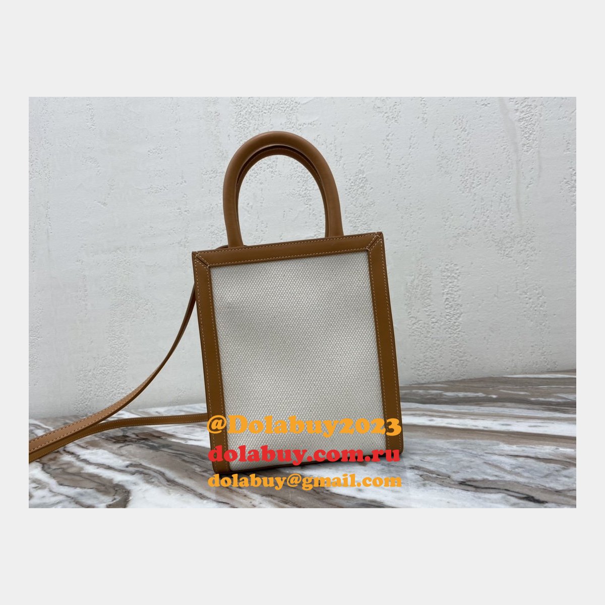 Celine Replica Small Cabas Vertical Bag In Triomphe Canvas