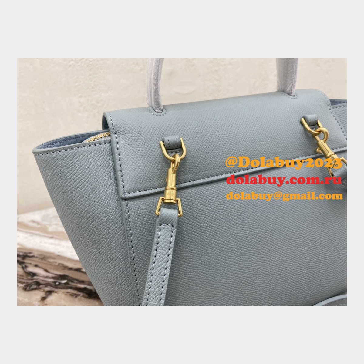 Celine Replica Grained Calfskin Nano Belt Bag Blue