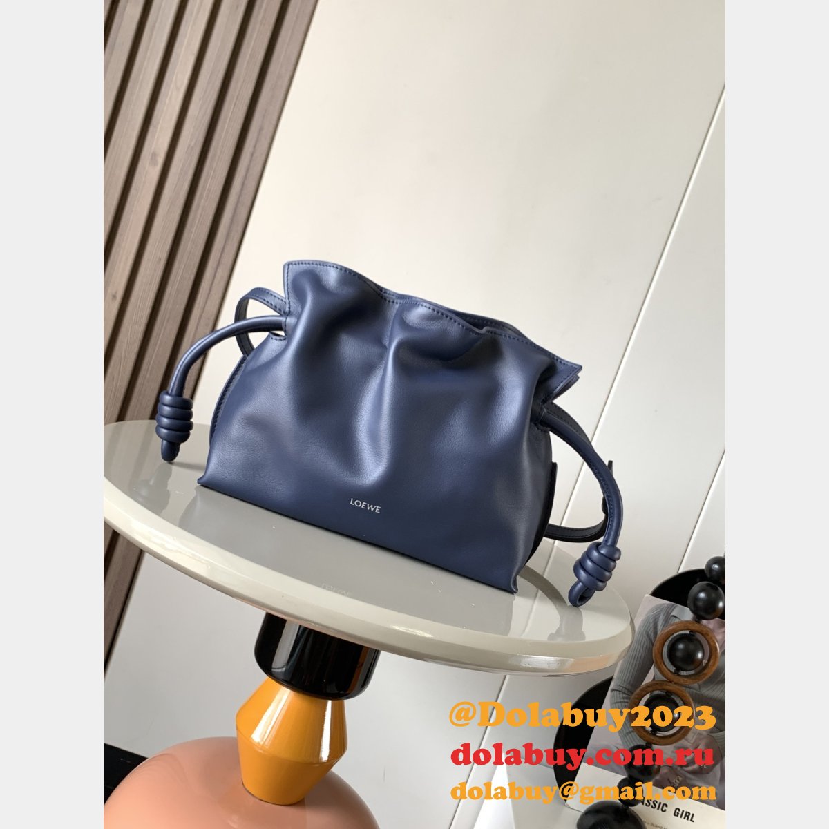 7 Star Loewe Flamenco Nappa Leather Clutch Lucky Bag