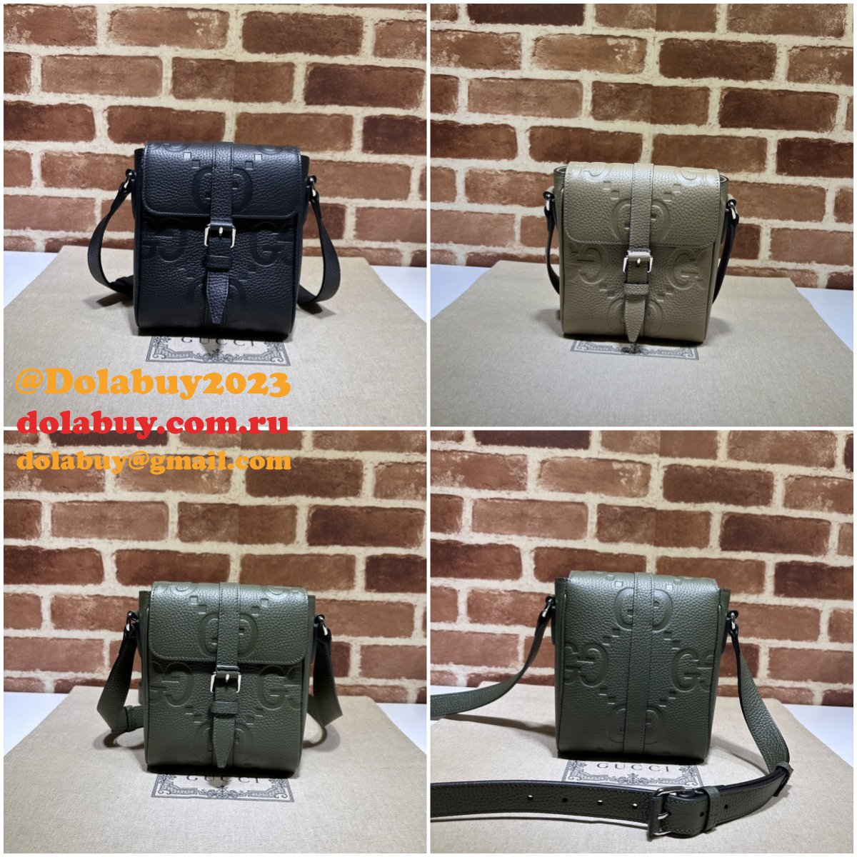 Jumbo GG 1:1 Mirror Messenger 760235 Gucci Replica Bag
