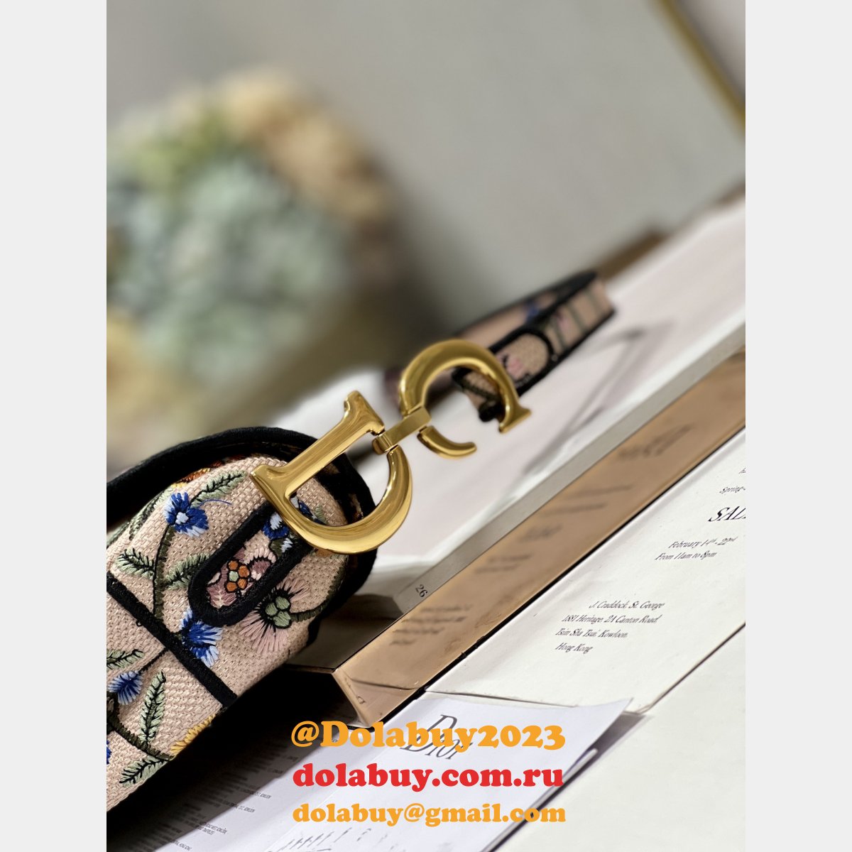 Buy Christian Luxury Replica Dior Oblique Saddle 9012/0446 Bag