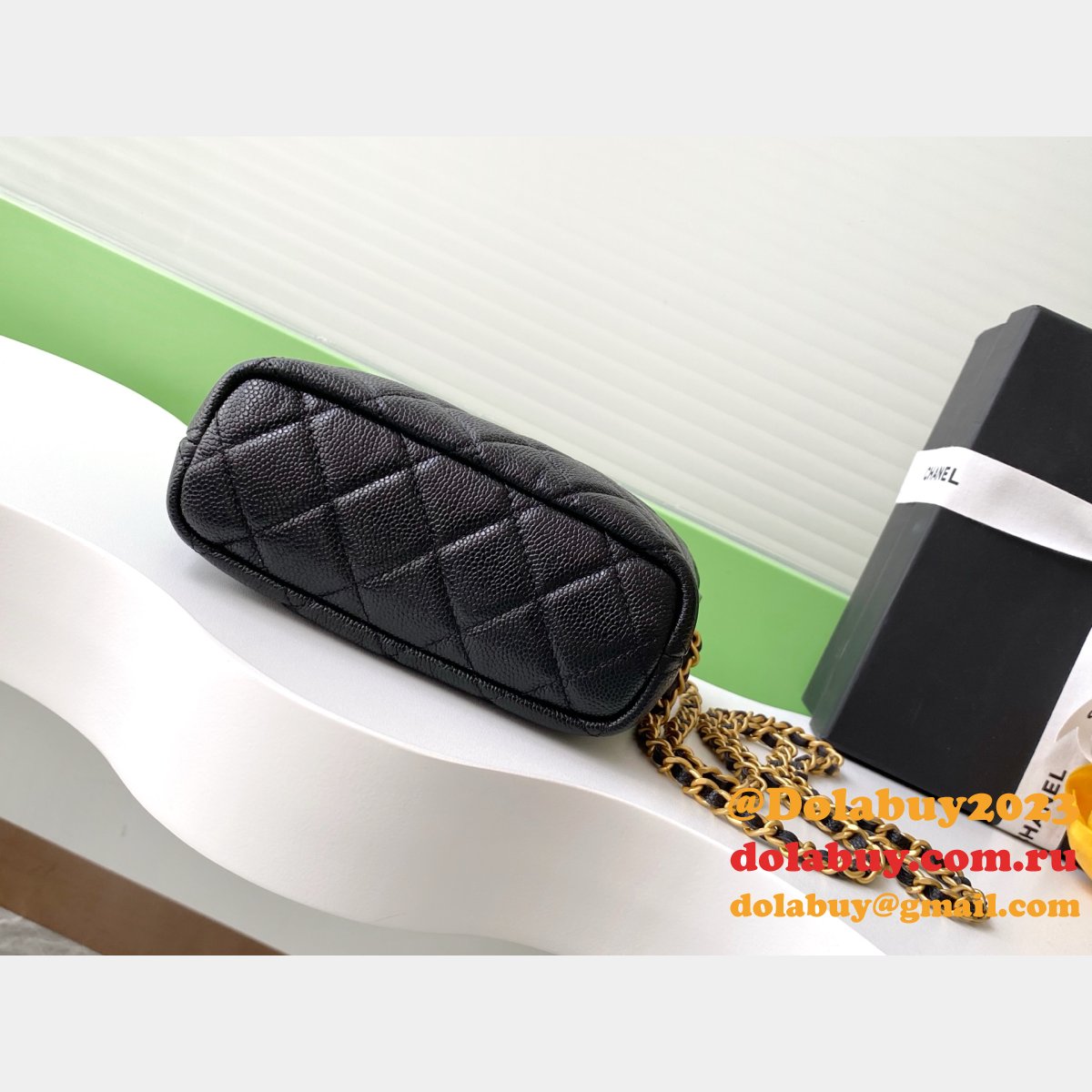 Perfect Replica Chain AP4484 Gabrielle Black Handbag