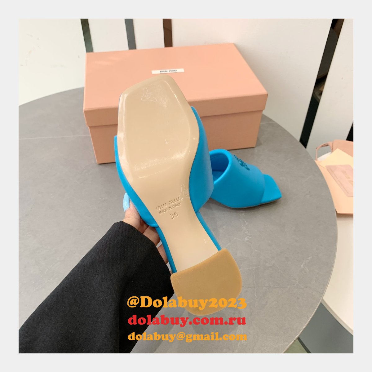 Miu Miu Replica Bread Slippers Heel Sandals Shoes