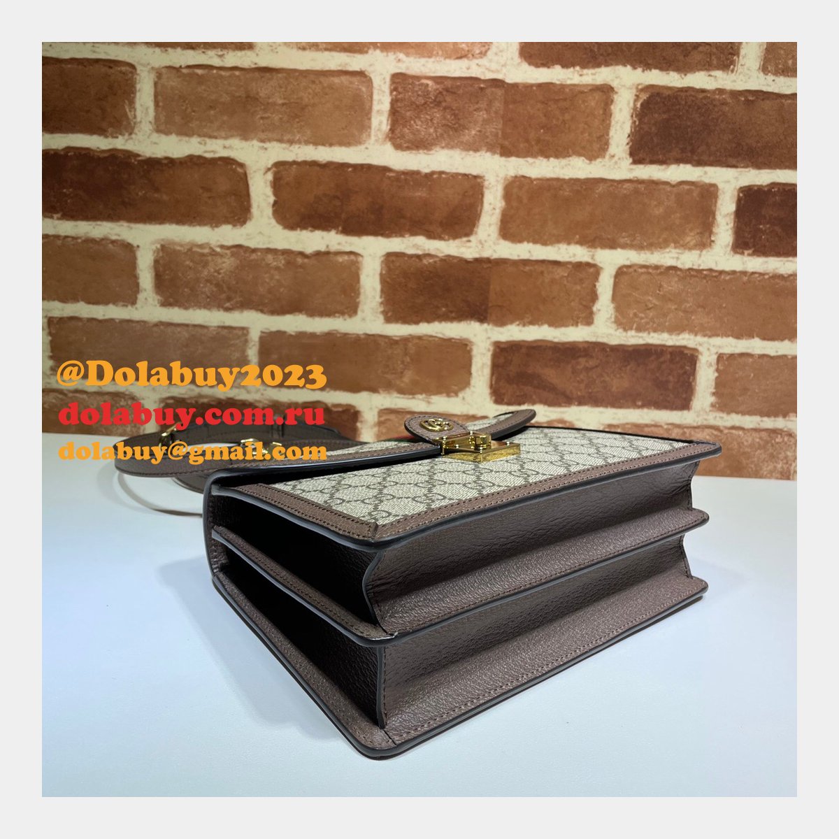 replica G*u*i ophidia 651055 gg top handle bag brown