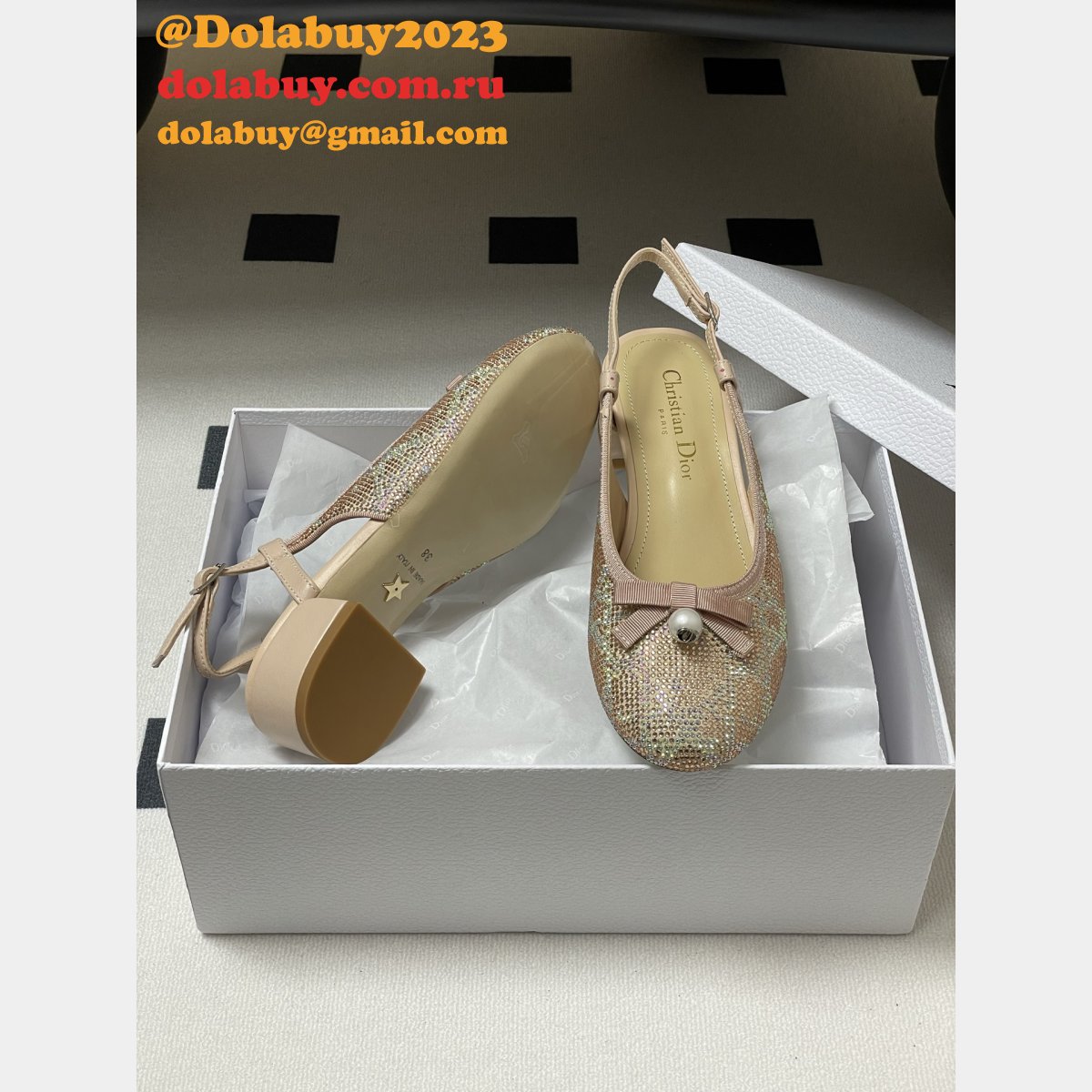 Luxury 2025 Dior Ballet Slingback Pump