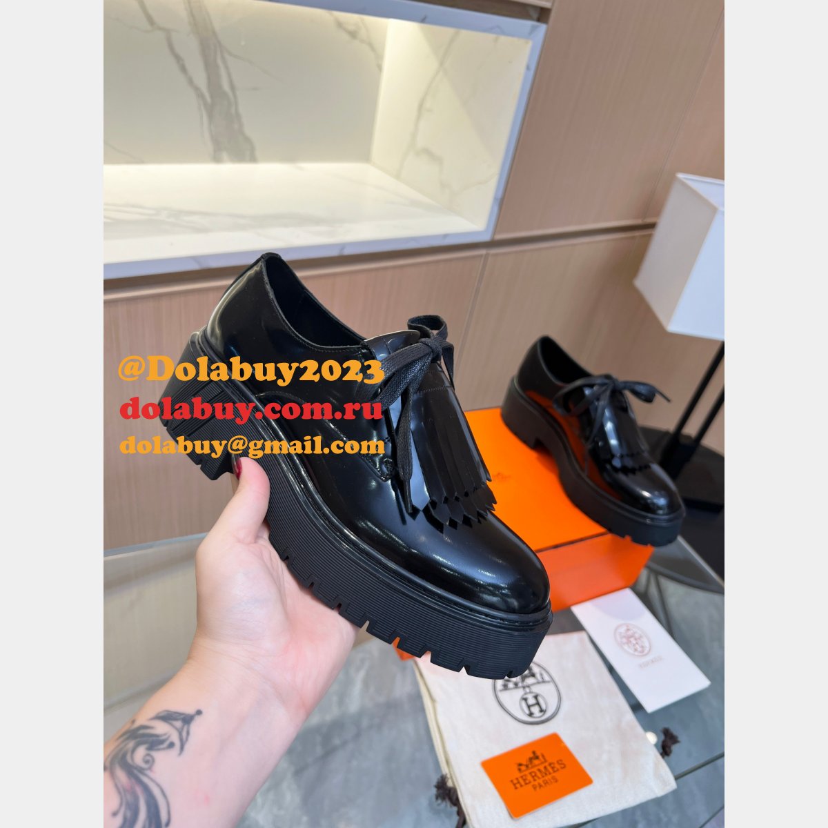 7 Star HERMES Designer High Quality LOAF shoes