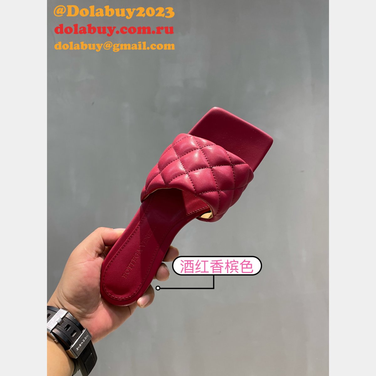 1:1 quality bottega venet fake Di*m*nd flat slippers shoes