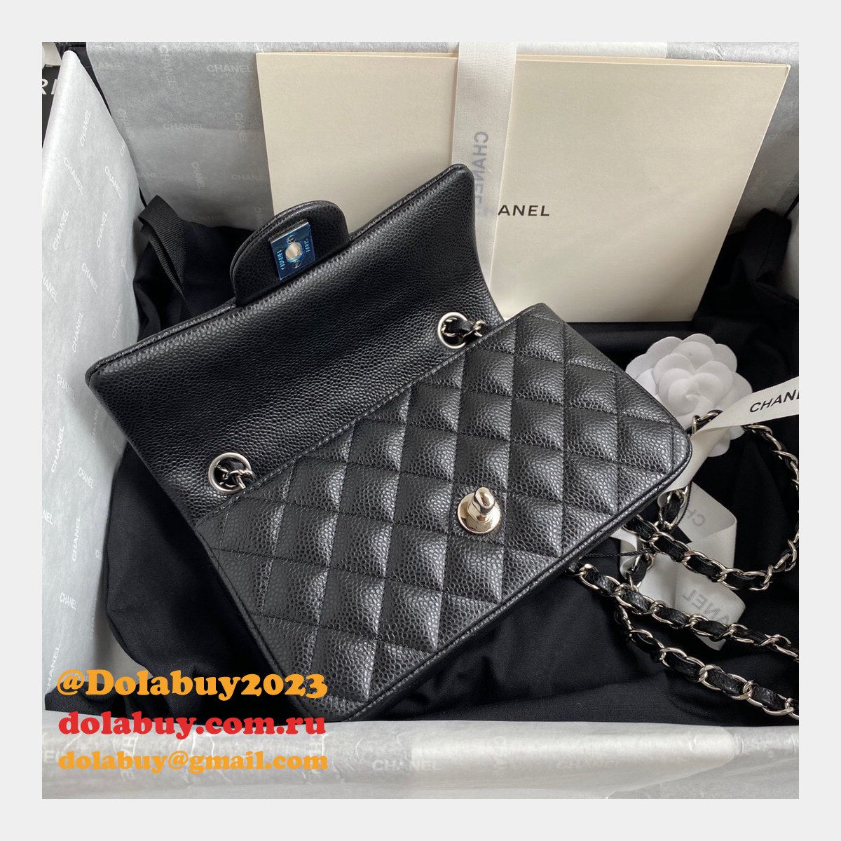 High Quality CC CF 20CM Flap classic flap Black bag