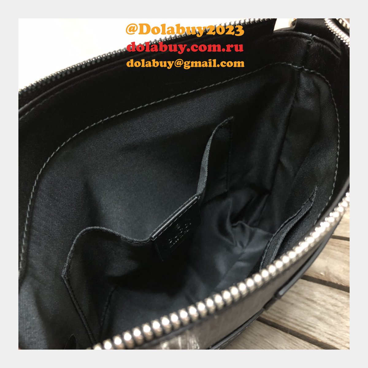 uk G*u*i fake black gg supreme small messenger 523599 bag