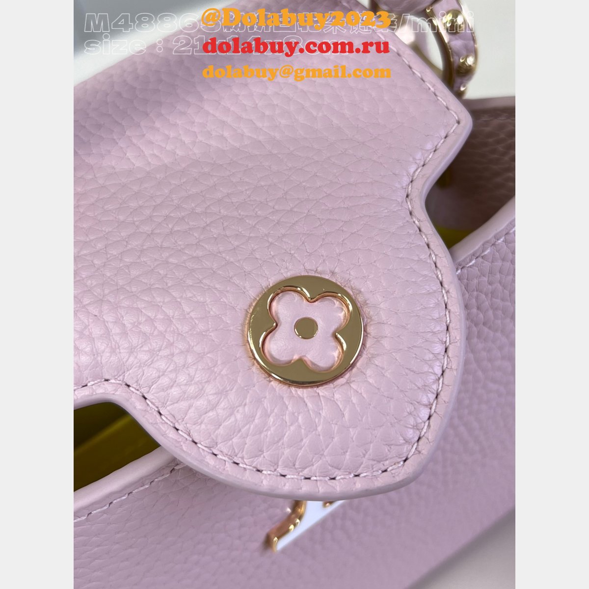 Pink White M48865 Flower Chain Knockoff The Capucines Replica LV Bag