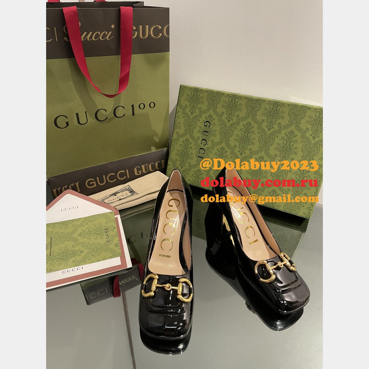 pump patent heels ballet flat horsebit replica G*u*i shoes