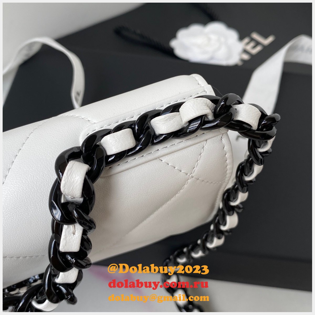 Best Quality Replica New WOC AP0957 19 Wallet Chain Glossy Calfskin Bag