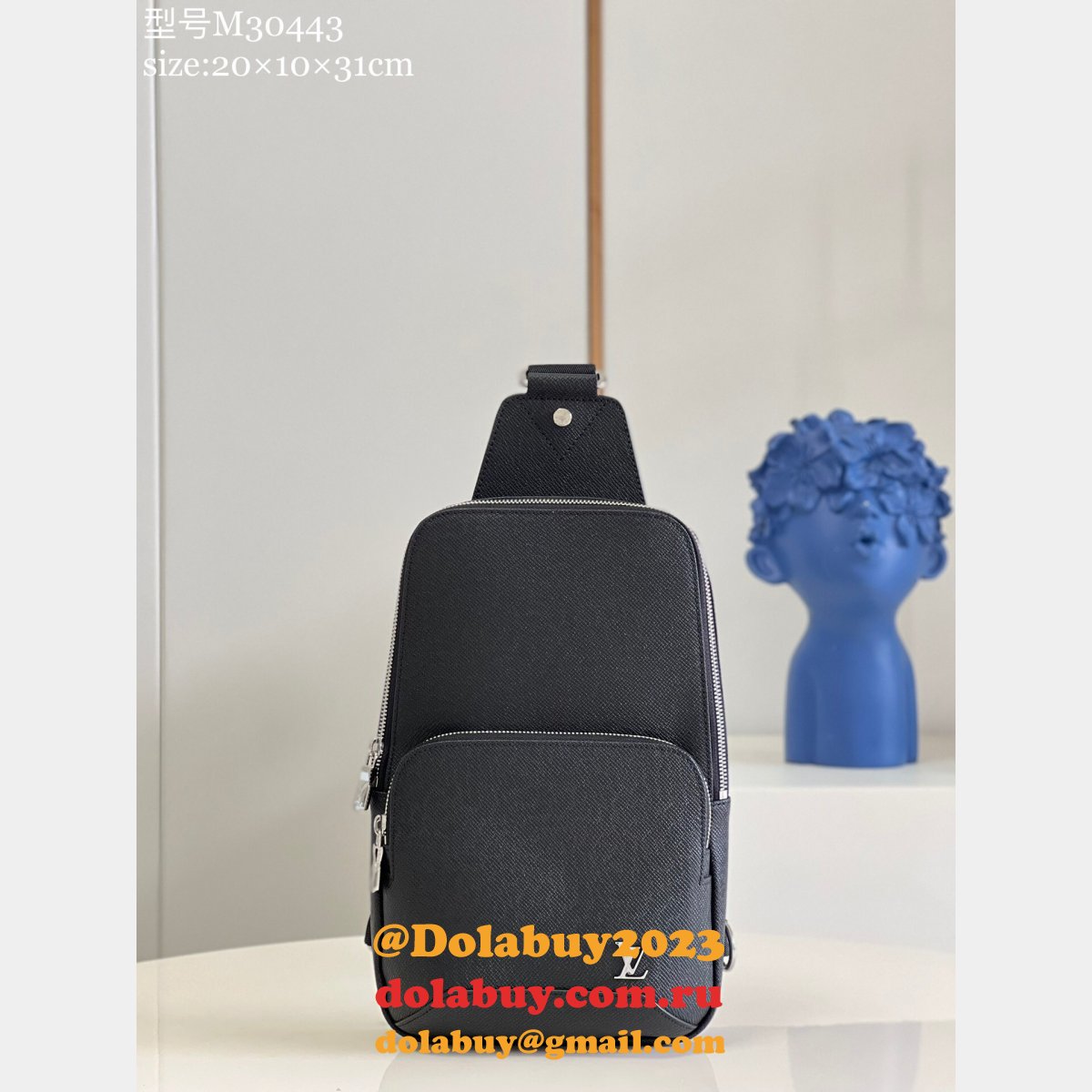 Louis Vuitton High Quality Designer Replica Avenue Sling M30443 Taiga Bag