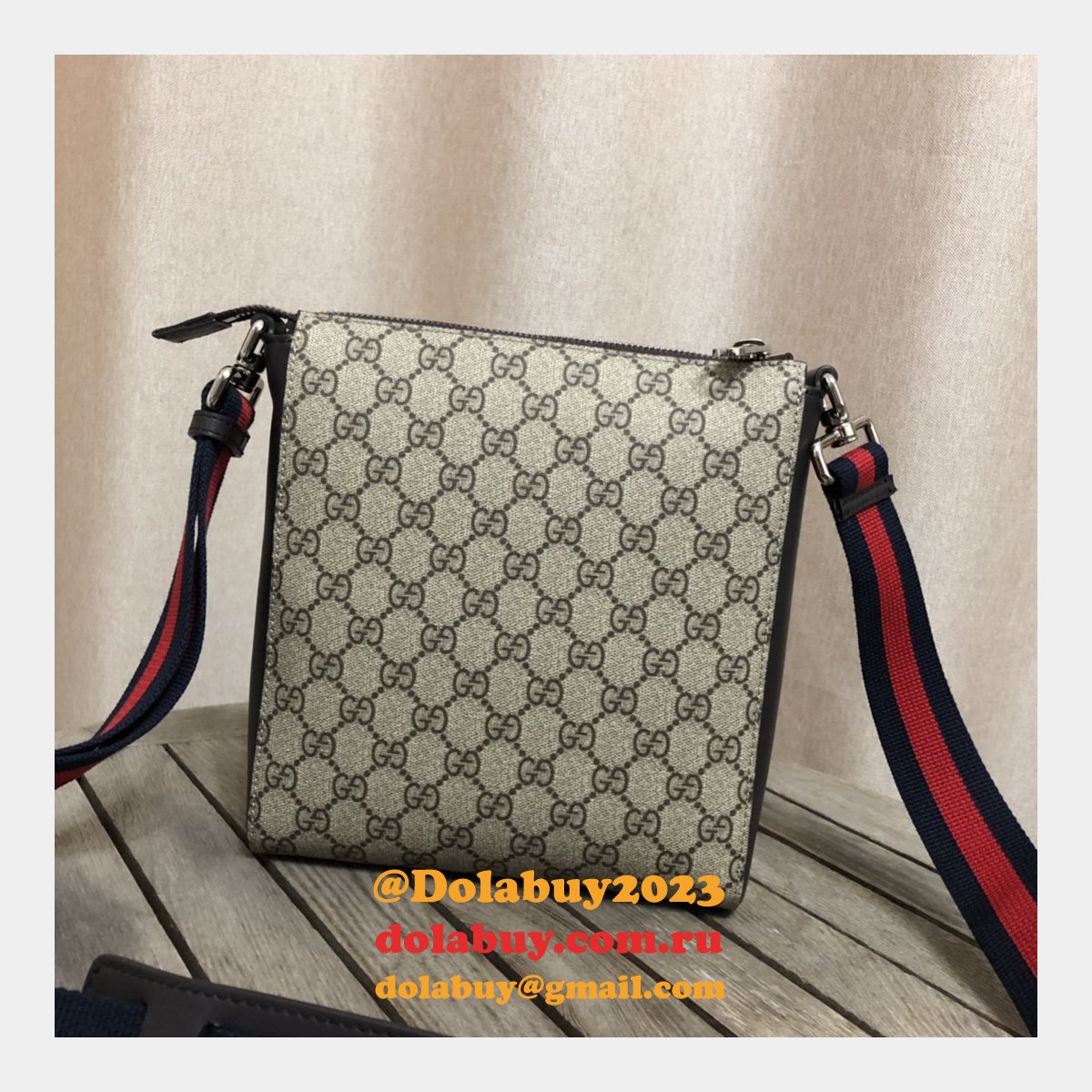 replica G*u*i 7 star gg supreme gray small messenger 523599 bag