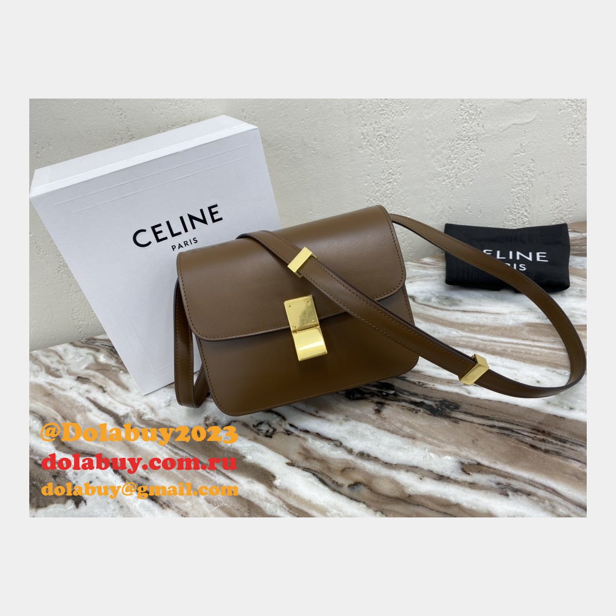 Cheap Celine Designer Teen Classic Box Brown Bag
