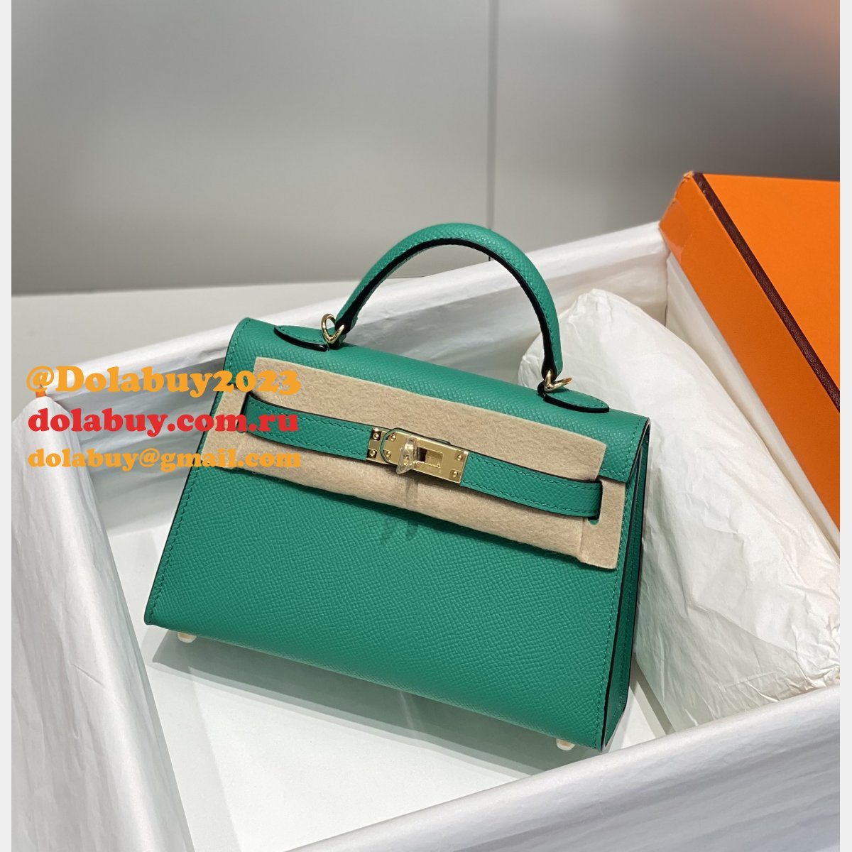 Replica Hermes Vert Jade Green Kelly Online Store Bag