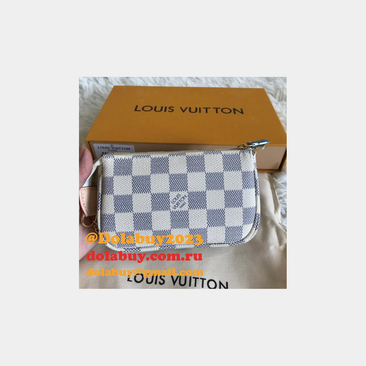 Louis Vuitton Monogram MINI POCHETTE N58010 Doamier Azur Canvas