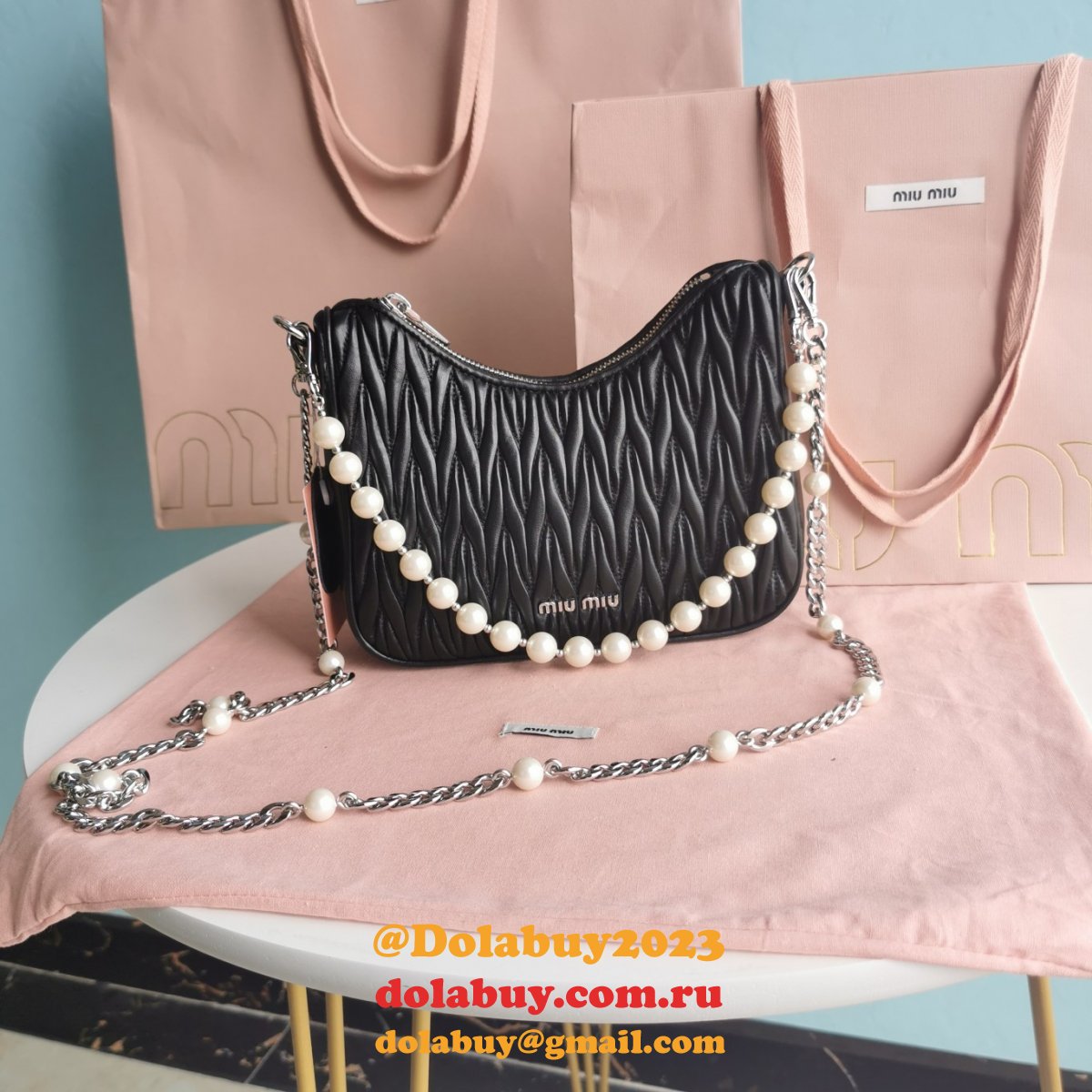 Best 2024 Replica Miu Miu Matelasse 5BH211 Quality Fake Bag