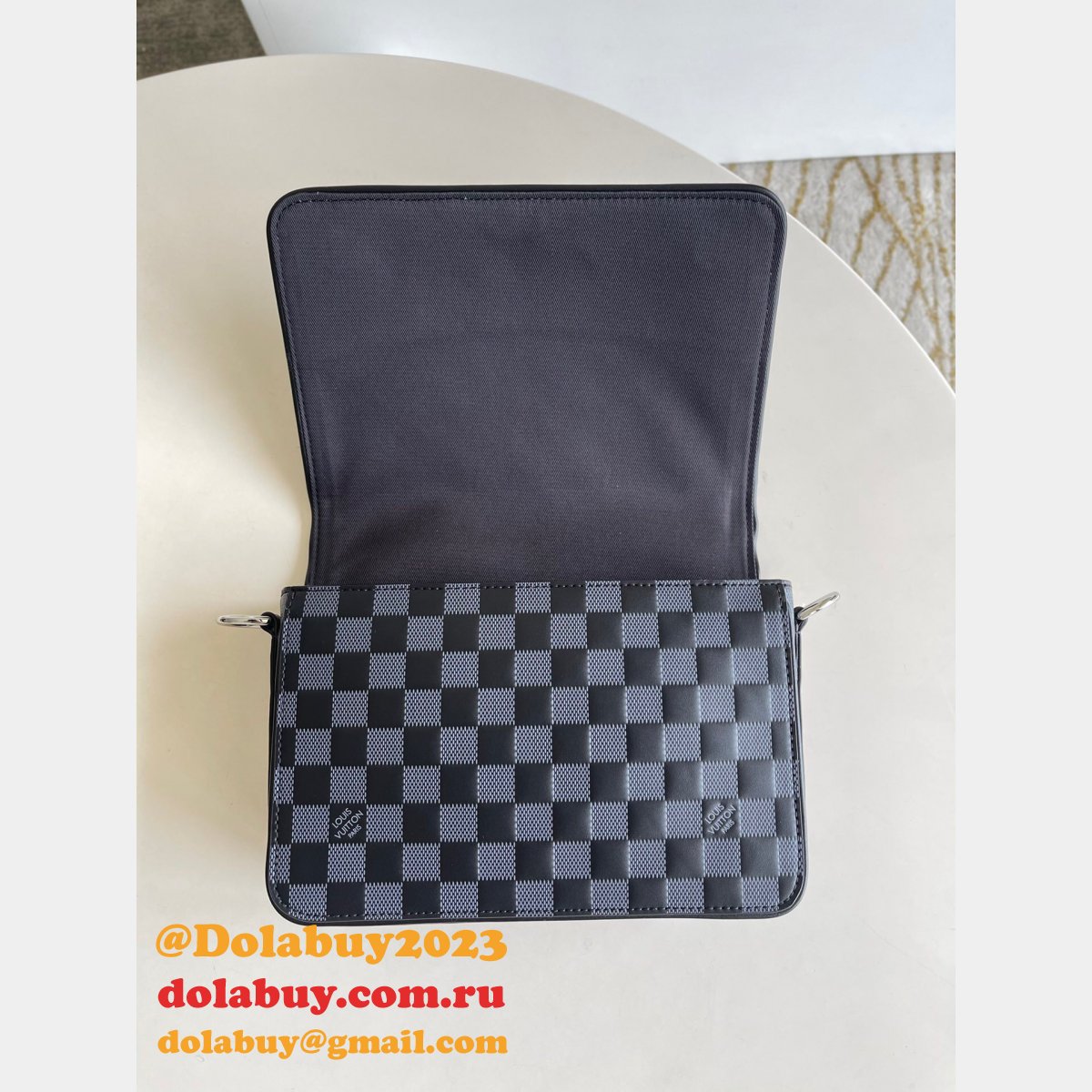 Louis Vuitton N50007 Copy Uk Studio Messenger Damier Infini Leather Grey Bags