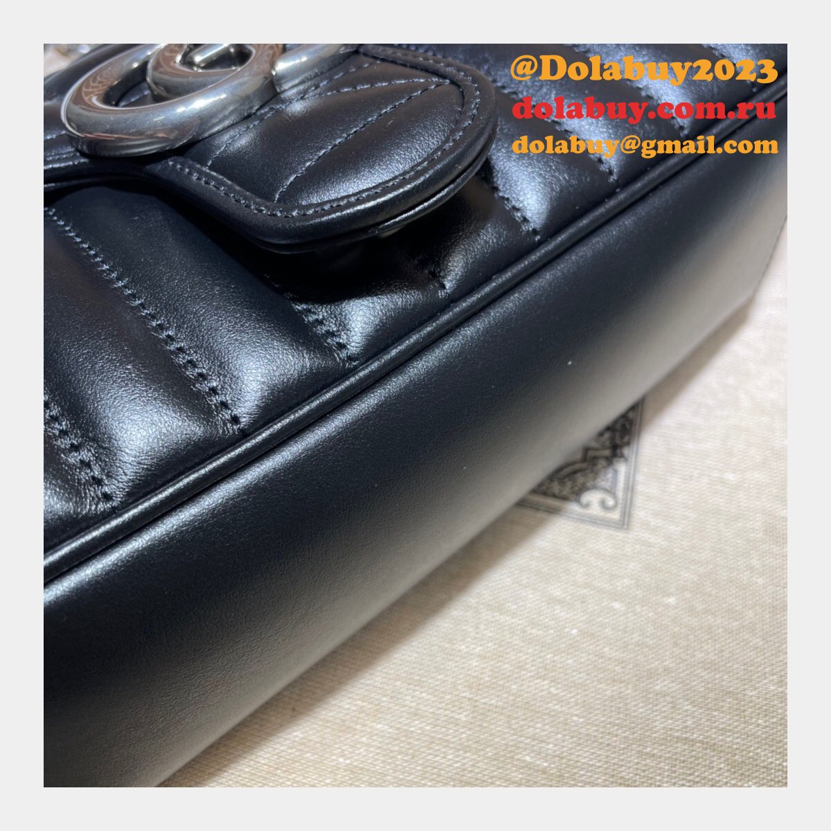 designer G*u*i replicas gg marmont matelassé shoulder bag in hibiscus black 443497 leather