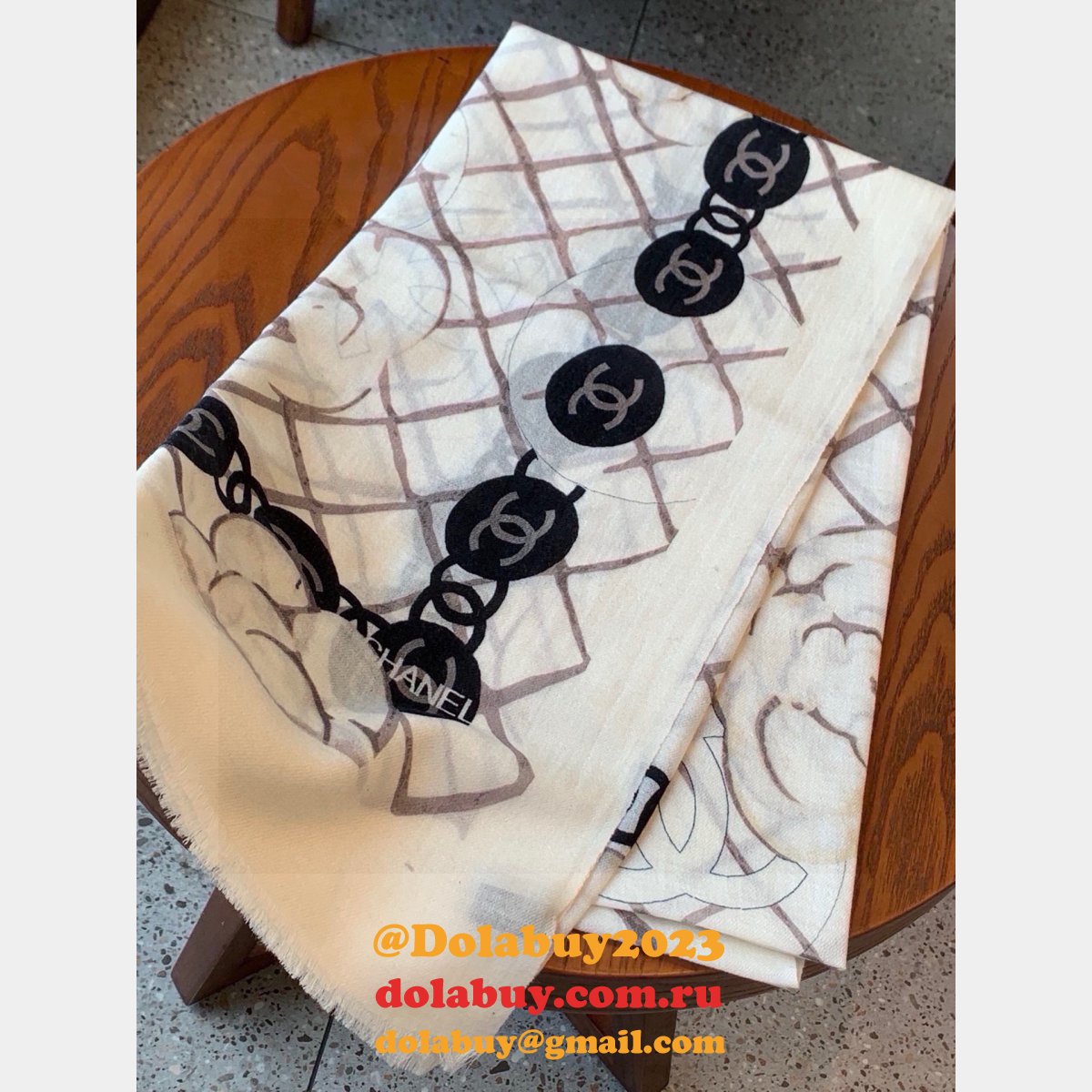 Luxury Designer Chanel Cashmere Scarf