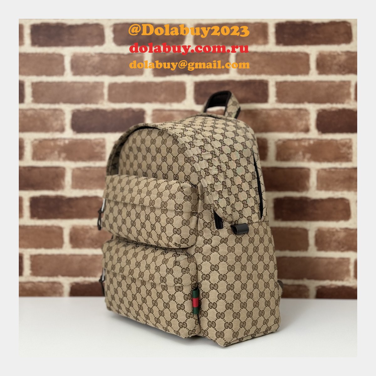 replica mens backpack G*u*i 800265 high quality bag