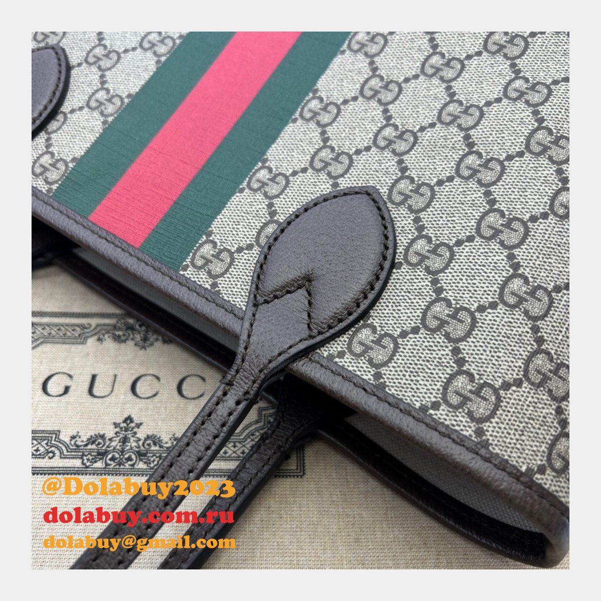 G*u*i cheap 726762 ophidia small tote beige bag