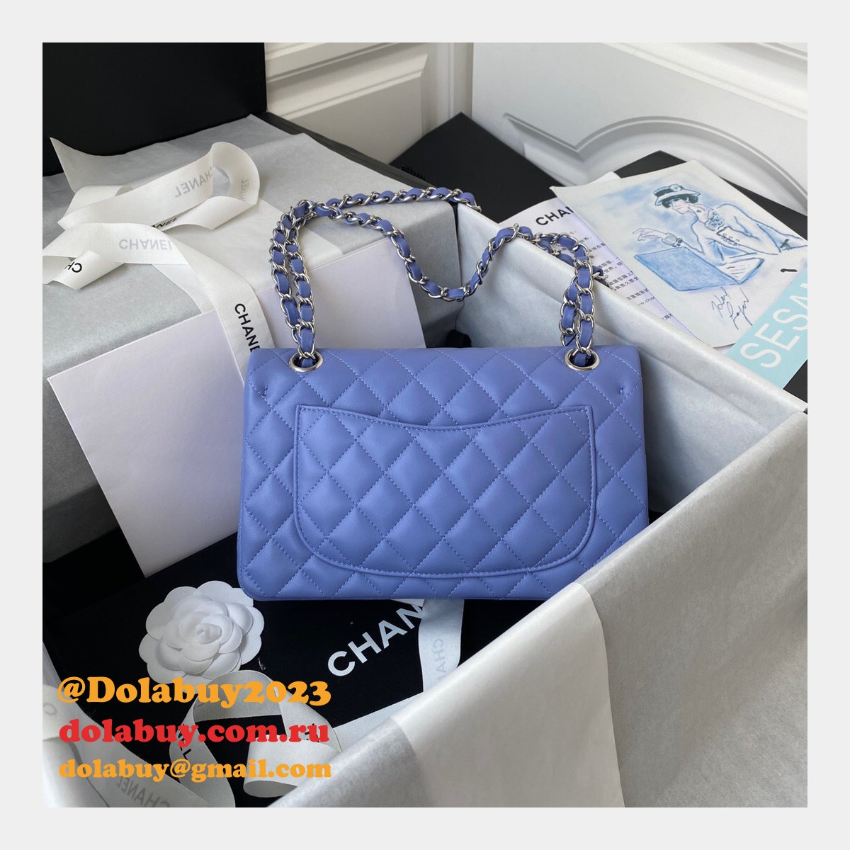 High Quality Replica Lambskin Classic Flap CF 23cm Bag