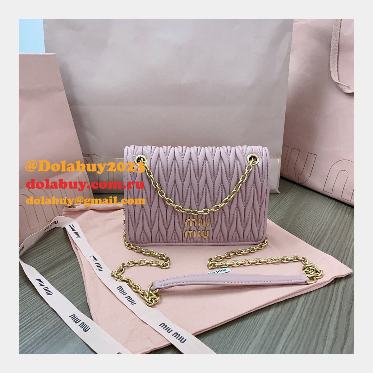Copy High Quality 5BP065 Replica Miu Miu Matelasse Bags