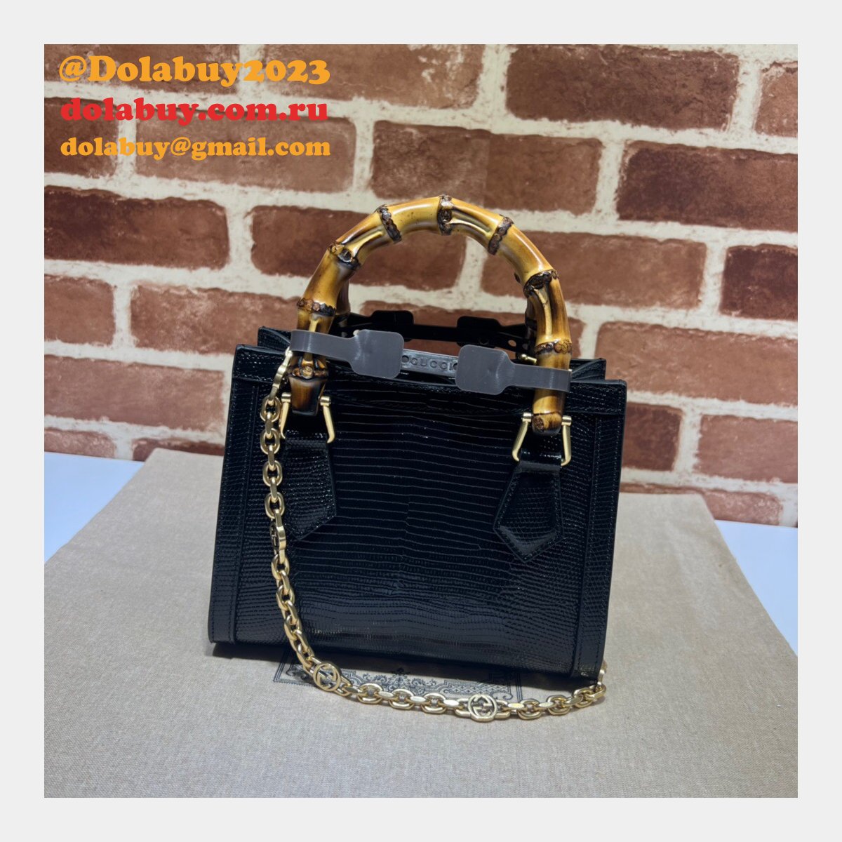aaa quality replica G*u*i diana lizard 675800 bag