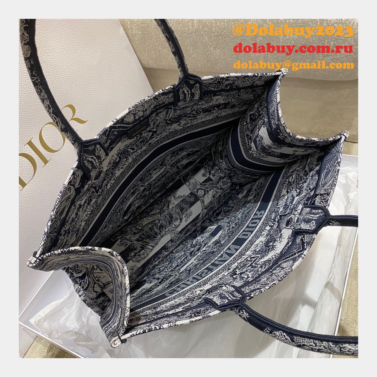 High Quality Dior Book Tote Replica CD Book Tote Bag