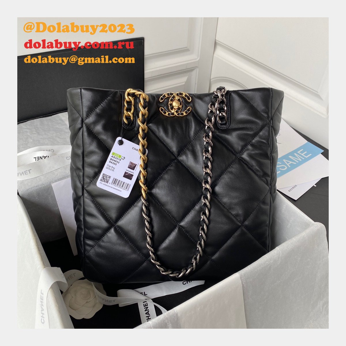 High Quality Replica AS3519 19 Shopping Lambskin Bag
