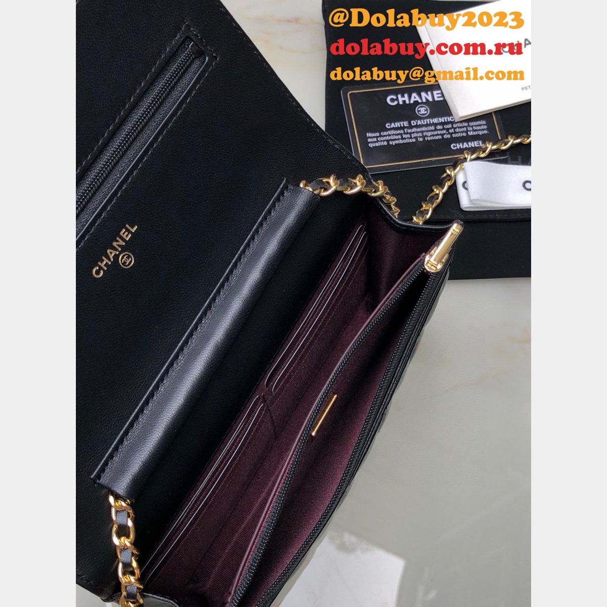 Top Quality CC WOC CHAIN BAG LAMBSKIN 19CM