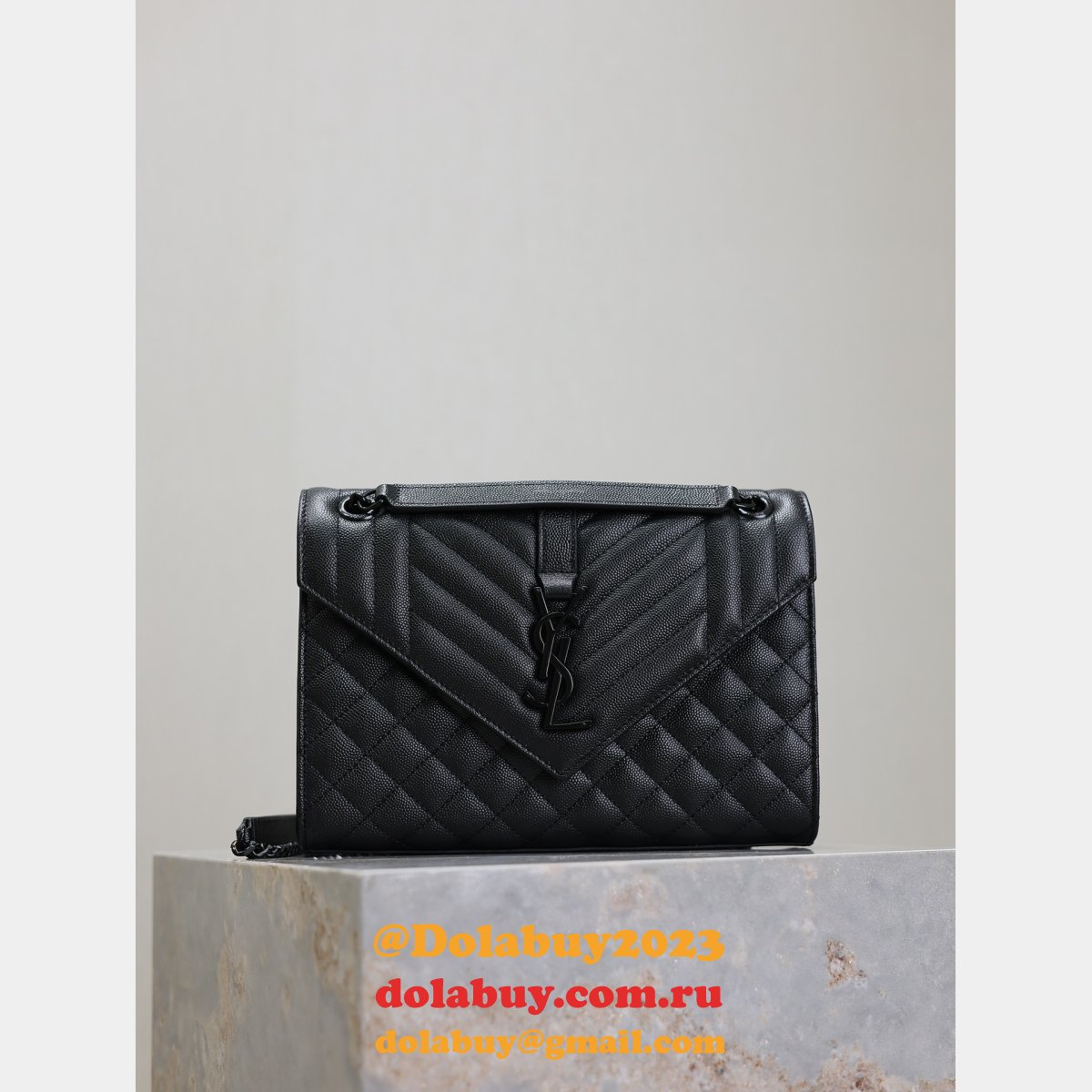 Top Quality Yves Saint Laurent Caviar Leather Envelope Bag