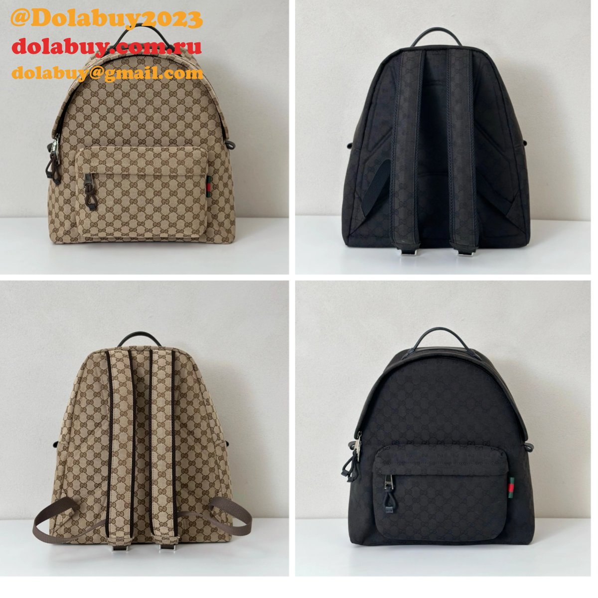 Gucci Medium GG Backpack With Web Men 824624 Replica Bag