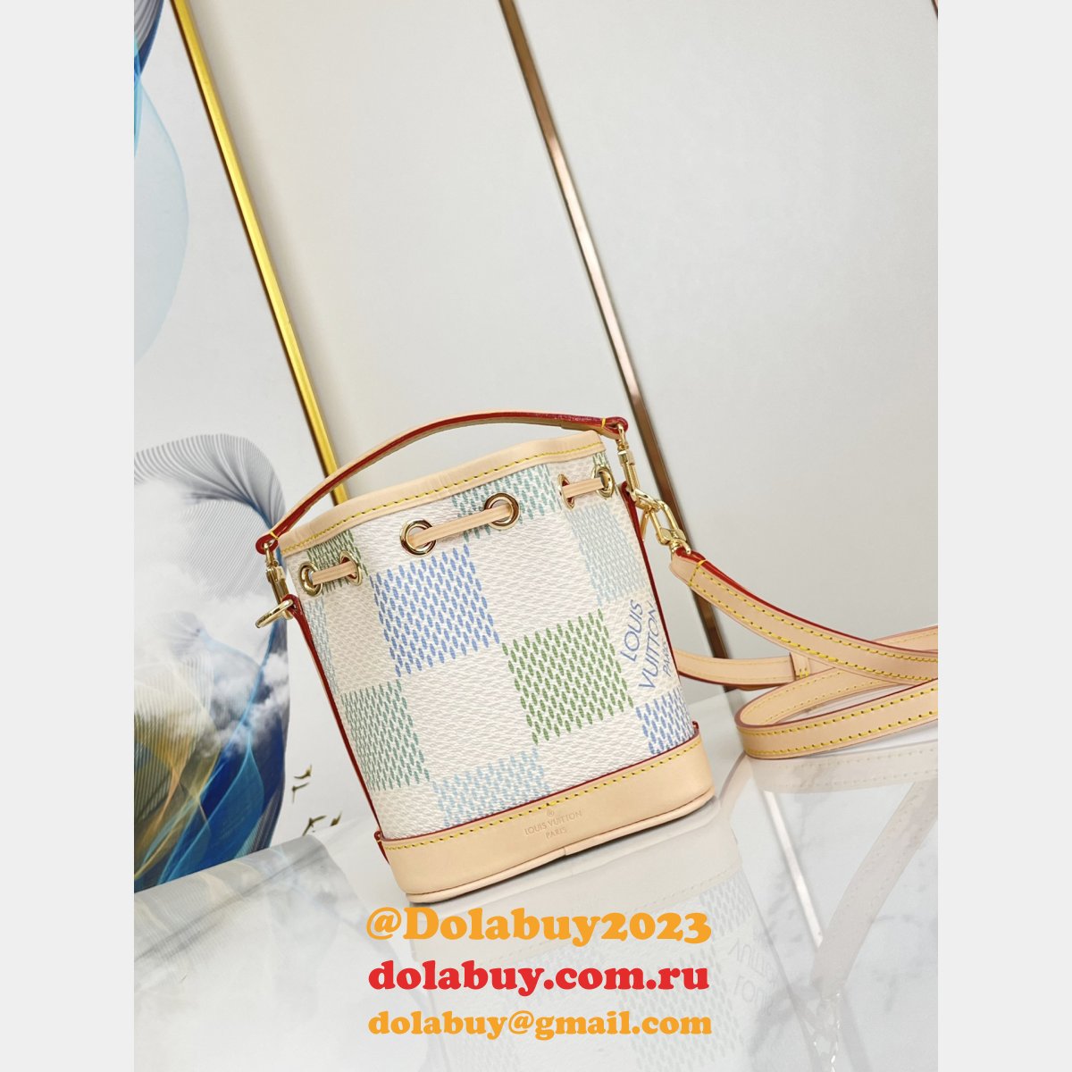 Knockoff Nano Noé Other Damier Canvas N40640 Louis Vuitton Designer Handbags