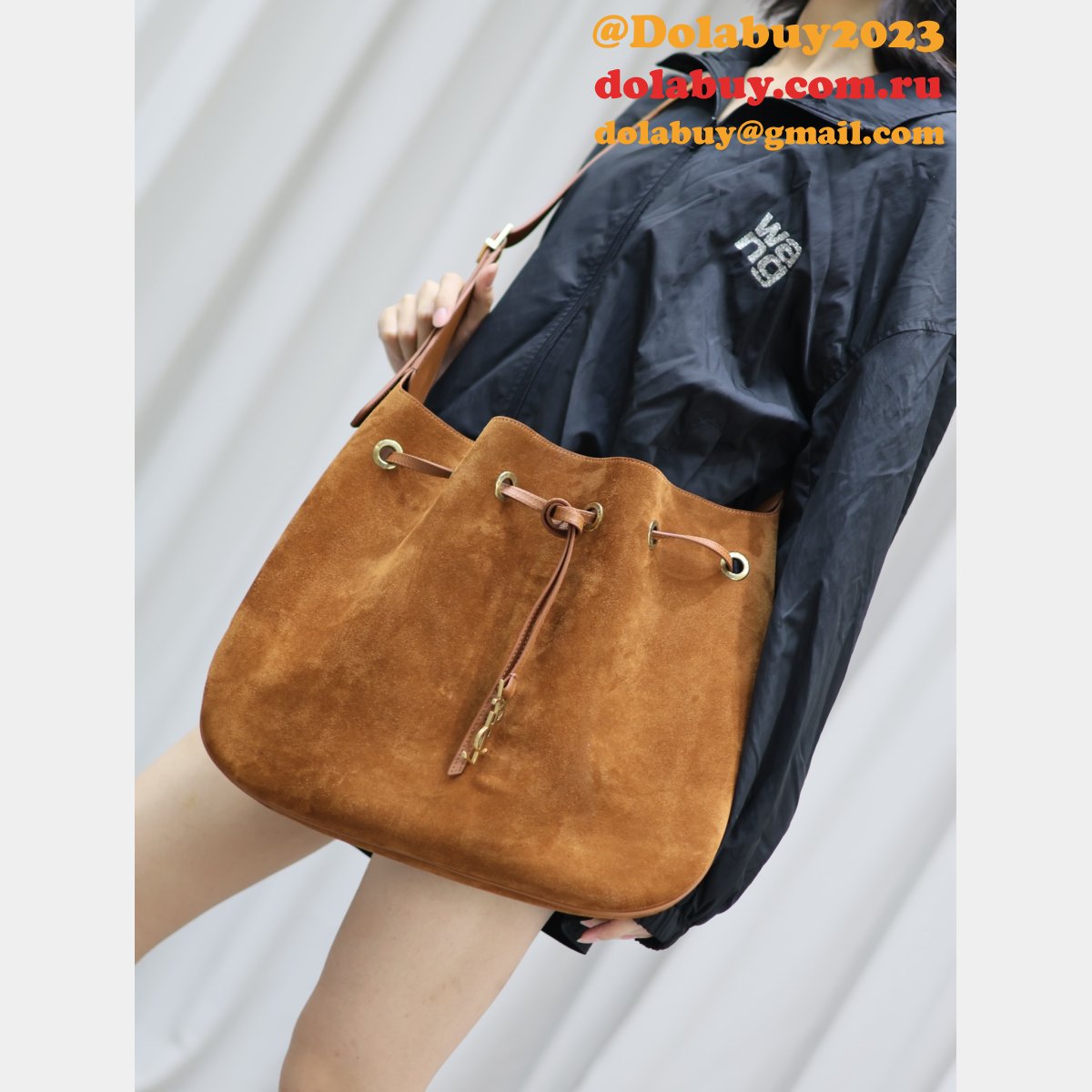 Fashion Designer Prada Flat 697941 suede Hobo bag